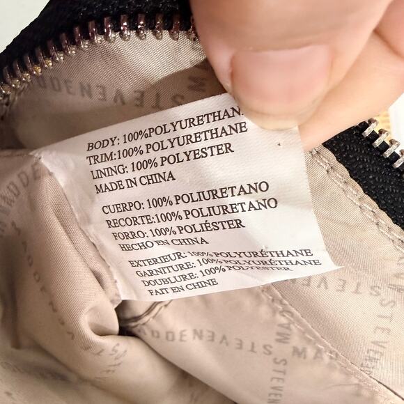 Steve Madden Mini Crossbody Wallet on a Chain Light Gray/Blue Faux Leather - Picture 6 of 9